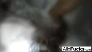 Alix Lynx takes a quick post-sex shower