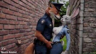 Yiff Zootopia: Judy Hopps and Nick Wilde - Cunning Fox Screws Bunny after work