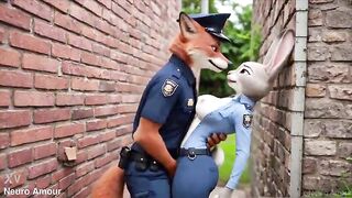 Yiff Zootopia: Judy Hopps and Nick Wilde - Cunning Fox Screws Bunny after work