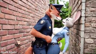 Yiff Zootopia: Judy Hopps and Nick Wilde - Cunning Fox Screws Bunny after work
