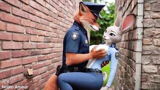 Yiff Zootopia: Judy Hopps and Nick Wilde - Cunning Fox Screws Bunny after work