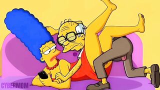 Married Housewife Cheats on Her Cuckold Spouse on a Pink Daybed. Toon Parody Simpsons. Comics