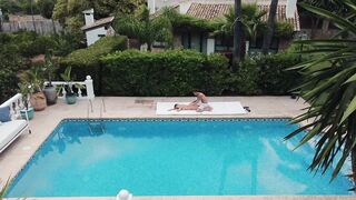Incredible bang in the pool with Tru Kait and I cum on top of her