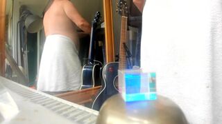 relaxing with a towel