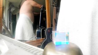 relaxing with a towel