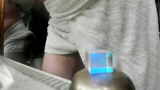 relaxing with a towel