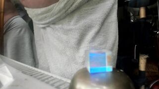 relaxing with a towel