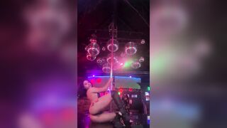 Hot snatch stretching previous to exotic dancing all night