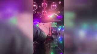 Hot snatch stretching previous to exotic dancing all night