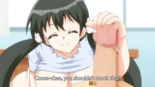 Manga chaps gets to play around 4 large breasty angels