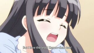 Manga chaps gets to play around 4 large breasty angels