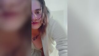 Thick brunette hair big beautiful woman breasty angel just loves to have enjoyment in a robe