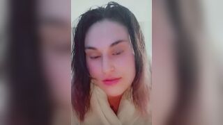 Thick brunette hair big beautiful woman breasty angel just loves to have enjoyment in a robe