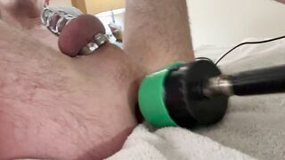 Masturbating whilst caged