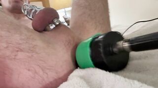 Masturbating whilst caged