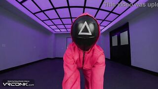 VR Conk: Hawt Triangel Sweetheart In Dress Sucks A Massive Shlong In Porn Parody pt.1
