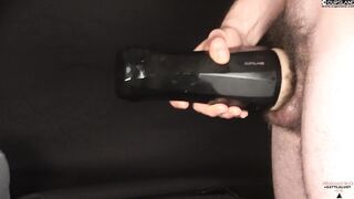 My stepsister is my toy holder so i can screw this cunt shaped toy and cum inside. Cum on hands.