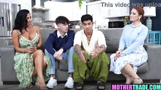 Stepmoms Exchange Stepsons For Foursome Sex & Massage