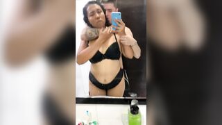 My boyfriend screws me on all fours and I make a clip in the bath