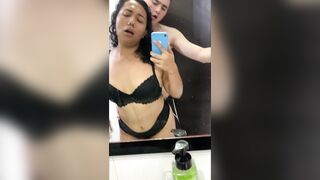 My boyfriend screws me on all fours and I make a clip in the bath