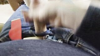 Masturbating in my jeans, people expected home any second, alomst caught