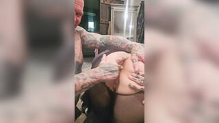 Anal Sex in Hose with Large Booty Tattooed Wife