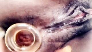 PrettyAnalPrincess Pounds Dark hole w Glass Plug. Gape Me Dad.
