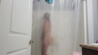 Girlfriend taking a shower