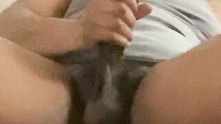 Jerking my BBC untill i bust a giant load