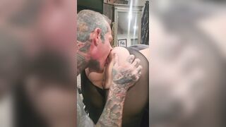 Spouse Rips Wife's Hose and Licks Her Butt