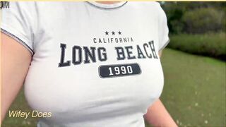 mother I'd like to fuck has no brassiere in public exhibitionist dare