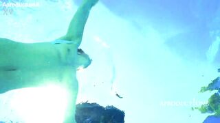 Underwater anal butt lick cum drink and Golden shower