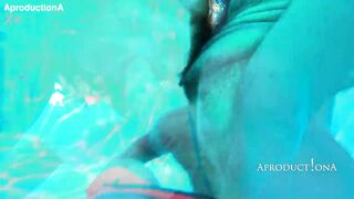 Underwater anal butt lick cum drink and Golden shower