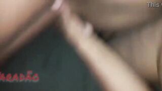 Wicked ebony cutie enjoying herself with a wang in her butt.