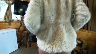 Yiff Coat Tease, Doggy Style & Pee Play on Satin-Lined Furs – Cabin Dream