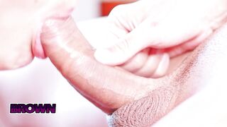 That babe sucks my jock up close until I cum in her throat