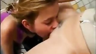 Girl made to lick mature pussy 2