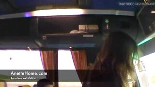 Sex in a bus with amateur couple on voyeur cams