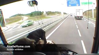 Sex in a bus with amateur couple on voyeur cams