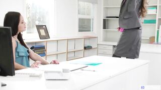 Redhead boss waiting for the right moment