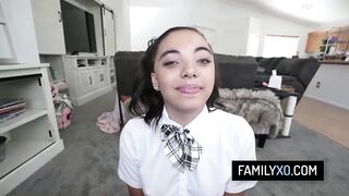 Sexually excited black stepdaughter tempt and screw with her stepdad - Zerella Skies