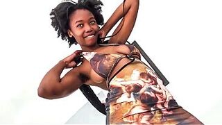 Large melons Black Teen Hirsute Vagina Slammed Coarse In Fake Modeling Casting