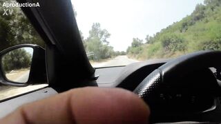 Squirting's and Golden shower on the way to the beach in my Car