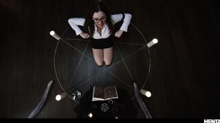 CG Hentai Horror - Nerdy Beauty Leana Lovings Summons Sex Demon And Gets Monster Banged Unbirth Vore