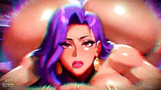 Purple Hair Large Bazookas Booty Bimbo mother I'd like to fuck Titfuck Oral-job Nightclub (100% AI Generated)