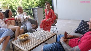 Cute Young Cutie Publicly Screwed by an Italian Dude with a 10 inch Penis on a Summer Patio!