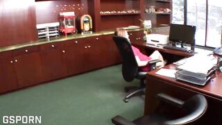 Recent hawt secretary teen drilled in the office with hawt twat creampie