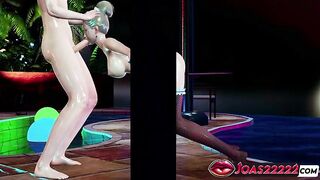 Lala with Massive Titties in Pool CG Animation: Frenulum Lick for Biggest Ramrod, Tugjob Service, Brilliance Gap Deepthroat with Spunk fountain and Eating Jizz In Hottie Elect two