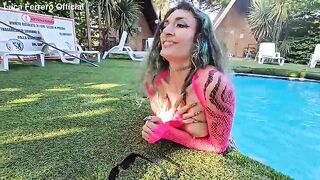 Tattooed cutie gets screwed in a naturist camp pool. Full movie scene on my Red page.