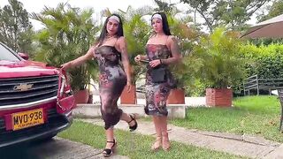 Charming cuties walk around showing off their biggest booties to get screwed (Bucaramanga)